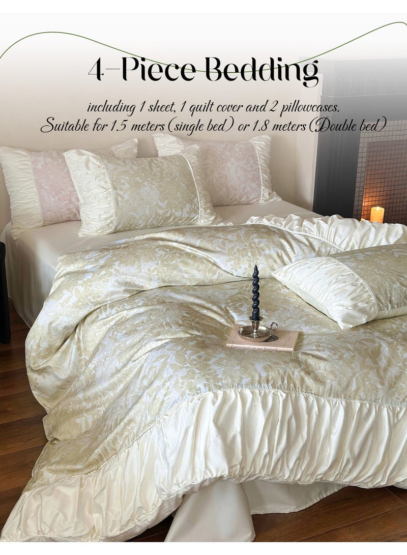 LUBANHOME Bedding set: Includes 1 bed sheet (245*250cm), 1 quilt cover (200*230cm), and 2 pillowcases (48*74cm). Suitable for 1.5-meter single bed or  1.8-meter double bed. - Image 1